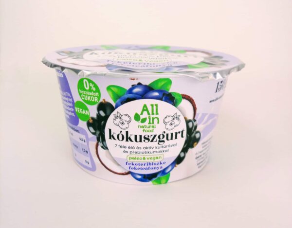 Feketeáfonya-Feketeribiszke kókuszgurt 150g - mindenmentes