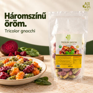 Gyorsfagyasztott Tricolor gnocchi - édesburgonyás, spenótos, céklás 500g - mindenmentes