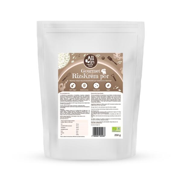 Gourmet Rizskrémpor (MCT olajjal) – Prémium bio vegán főzőtejszín helyettesítő por
