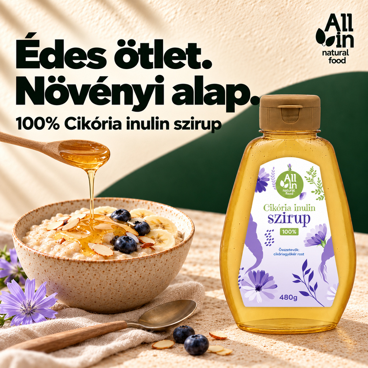All-in-natural-food-Cikoria-inulin-szirup-480g-design-1200×1200 100 % Chicorée-Inulinsirup