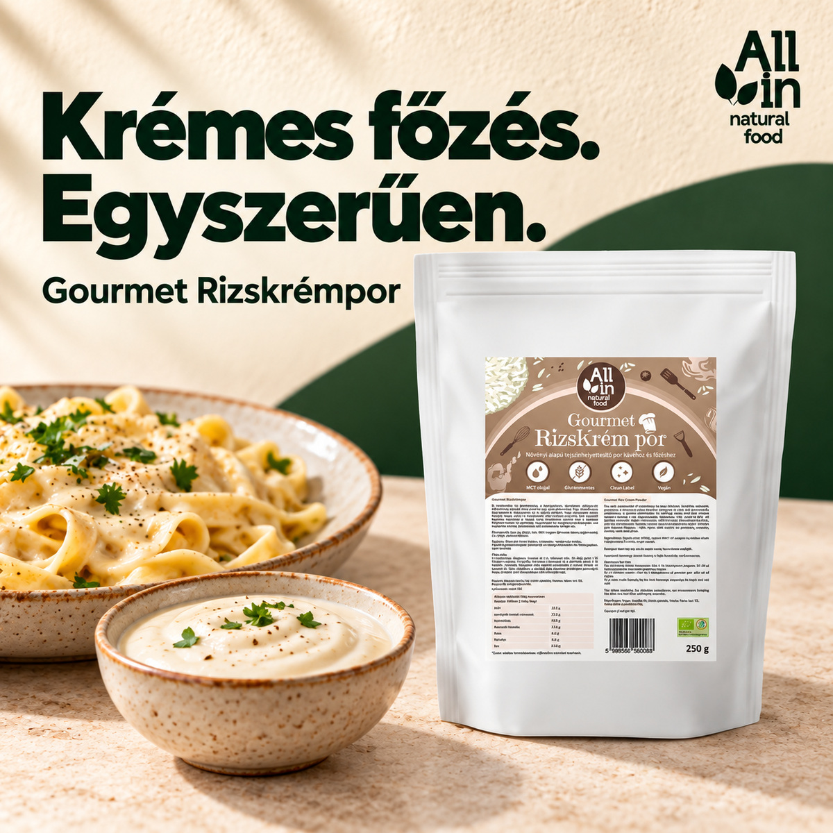 All-in-natural-food-Gourmet-Rizskrempor-MCT-olajjal-250g-design-1200×1200 Gourmet Rizskrémpor (MCT olajjal) – Prémium bio vegán főzőtejszín helyettesítő por