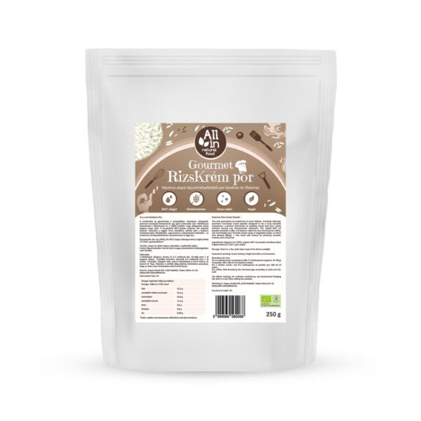 Gourmet Rizskrémpor (MCT olajjal) – Prémium bio vegán főzőtejszín helyettesítő por