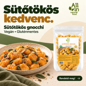 Sütőtökös gnocchi – vegán, gluténmentes, tányéron, ALL IN Natural Food